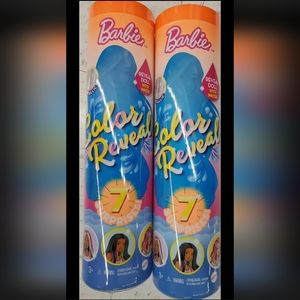 2 Mattel Barbie Color Reveal With Water Doll 7 Surprises Metallic Limited Serie